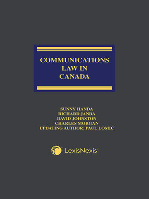 cover image of Communications Law in Canada